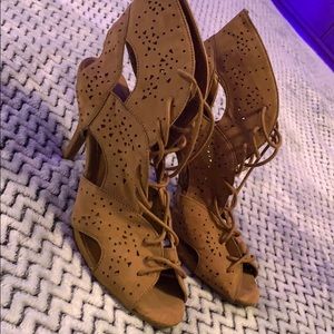 Open Toe Laced High Heel Shoes